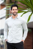 Camisa Tricoline Masculina Revanche Tobermory CINZA CLARO