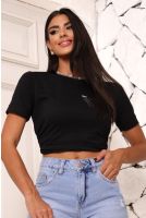 T-Shirt Com Detalhe Pedraria Feminino Revanche Tasmânia PRETO