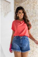 Blusa Ampla Com Amarração Feminina Revanche Laurier CORAL