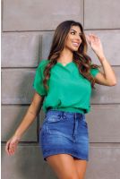 Blusa Ampla Com Amarração Feminina Revanche Laurier VERDE