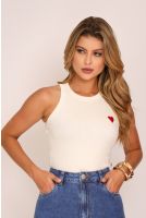 Blusa Cropped Regata Feminina Revanche Ercilla OFF WHITE