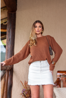 Blusa De Tricot Decote Canoa Feminina Revanche Bogarra CÁQUI