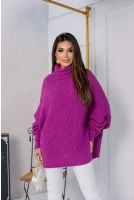 Blusa De Tricot Detalhada e Manga Raglan Feminina Revanche Nosara FUCSIA