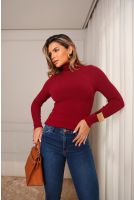 Blusa Gola Alta Cacharrel Feminina Revanche Castanhal BORDO