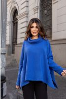 Blusa Poncho De Tricot Gola Alta Feminina Revanche Calama AZUL ROYAL