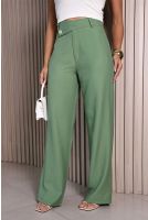 Calça Wide Leg Com Cós Assimétrico Feminina Revanche Mahide VERDE