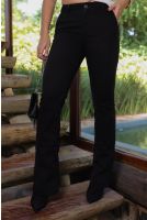 Calça Flare Com Bolso Embutido Feminina Revanche Encinas PRETO