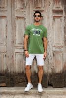 Camiseta Decote Careca Bordada Masculina Revanche Guro VERDE MILITAR