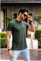 Camiseta Decote Careca Estampada Masculino Revanche Angicos VERDE MUSGO