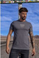 Camiseta Decote Careca Estampada Masculino Revanche Bálsamo CINZA ESCURO