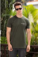 Camiseta Decote Careca Estampada Masculino Revanche Miengo VERDE MUSGO