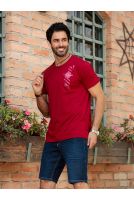 Camiseta estampada masculino Revanche Kobarid BORDO