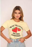 Camiseta Estampada Wild Moments Feminina Revanche Barranca AMARELO CLARO