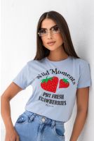 Camiseta Estampada Wild Moments Feminina Revanche Barranca AZUL BEBE