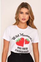 Camiseta Estampada Wild Moments Feminina Revanche Barranca BRANCO