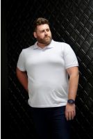 Camiseta Polo Bordado Plus Size Masculino Revanche Conde BRANCO