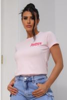 Camiseta Tinturada Estampada Feminino Revanche Trionfale ROSA BEBE