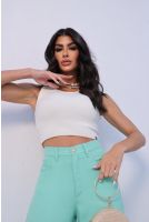 Regata Cropped De Tricot feminino Revanche Palma OFF WHITE