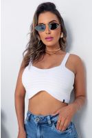 Regata Cropped Tricot Feminino Revanche Candaar BRANCO