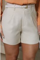 Shorts Alfaiataria Bolso Faca Com Pence Feminino Revanche Pitanga CREME