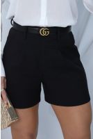 Shorts Alfaiataria Bolso Faca Com Pence Feminino Revanche Pitanga PRETO