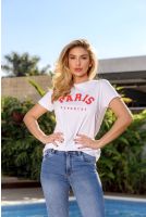 T-Shirt Estampada Feminino Revanche Neiba BRANCO