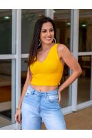 Top Cropped de Tricot Feminino Revanche Barinas AMARELO