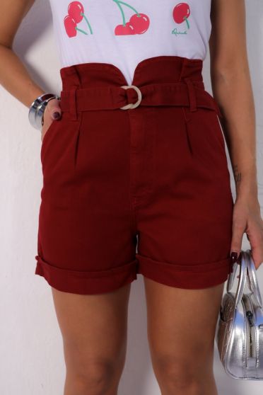 Shorts Clochard Color Feminino Revanche Sajina VERMELHO CEREJA