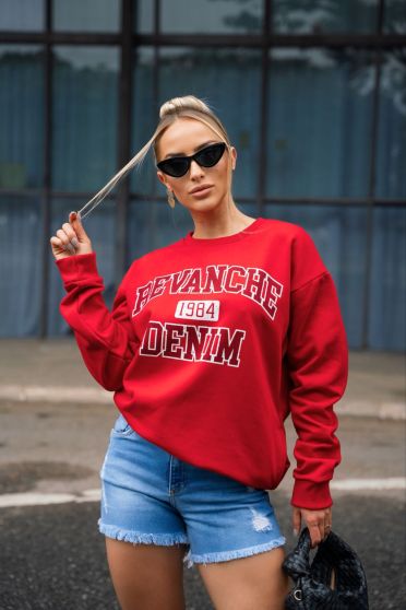 Blusa de Moletom Oversized Feminina Revanche Atacama VERMELHO