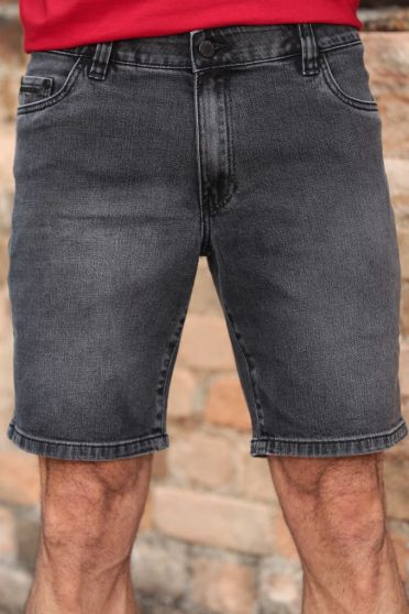 Bermuda Jeans Cós Com Elástico Personalizado Masculina Revanche Bonastre UNICA