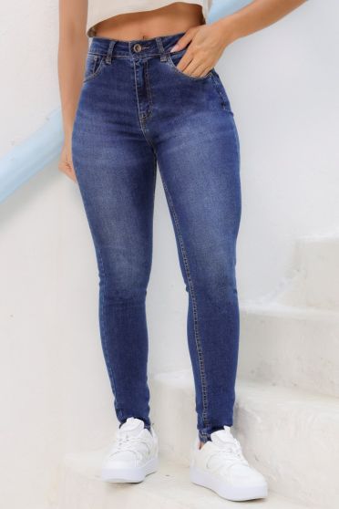 Calça Jeans Skinny Com Elastano Feminina Revanche Yungay Azul