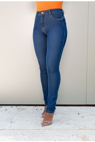 Calça Jeans Cigarrete Empina Bumbum Feminina Revanche Pleak Azul