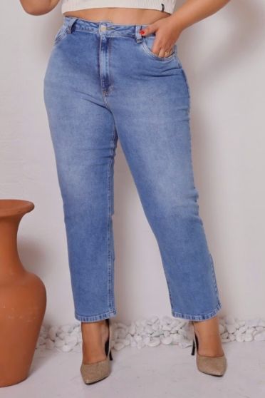 Calça Jeans Mom Curvy Feminina Revanche Jaqueira Azul