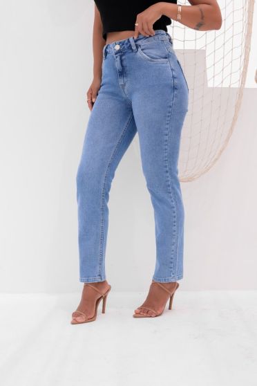 Calça Jeans Reta Fit Feminina Revanche Adustina Azul