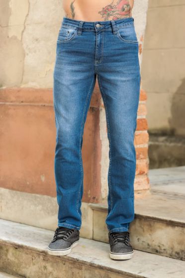 Calça Jeans Slim Com Elástano Masculina Revanche Tiumen Azul