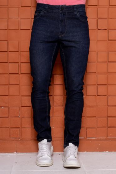 Calça Jeans Slim Com Elastano Masculina Revanche Baldim Azul