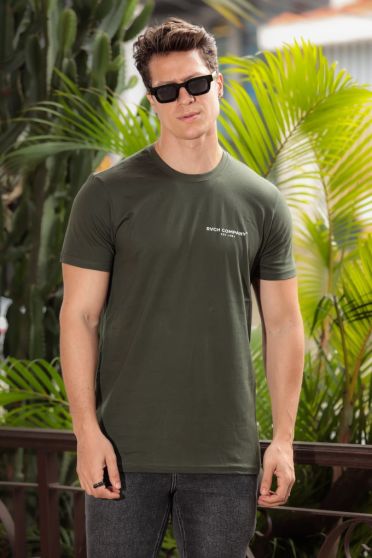 Camiseta Decote Careca Estampada Masculino Revanche Miengo VERDE MUSGO