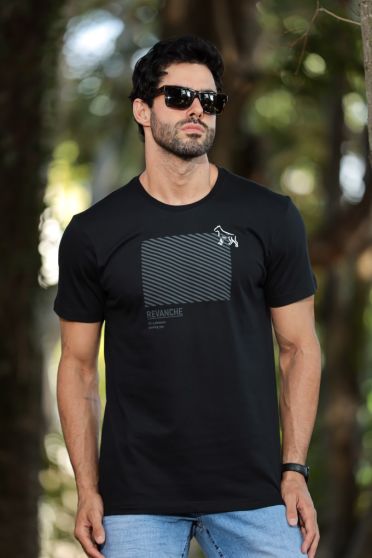 Camiseta Estampada Masculina Revanche Bolívar PRETO