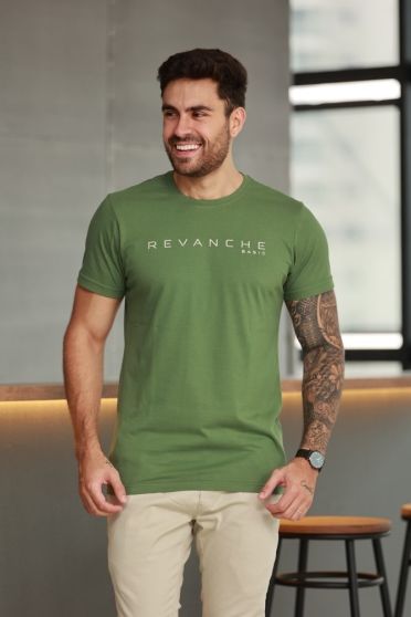 Camiseta Estampada Masculino Revanche Alpens VERDE MILITAR