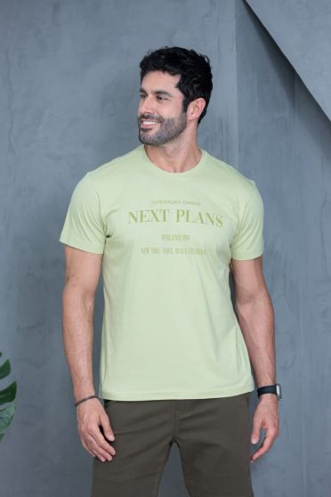 Camiseta Estampada Masculino Revanche Jericó VERDE CLARO