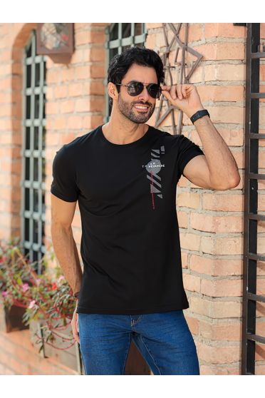 Camiseta estampada masculino Revanche Kobarid PRETO