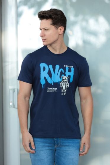 Camiseta Estampada Masculino Revanche Retimno AZUL MARINHO