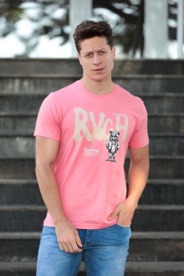 Camiseta Estampada Masculino Revanche Retimno ROSA