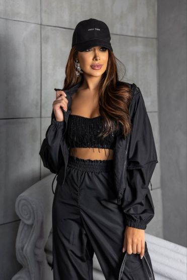 Conjunto Parachute Feminino Revanche Rosetta PRETO