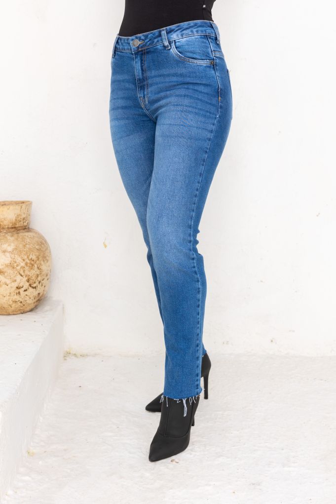 Calças jeans azul femininas